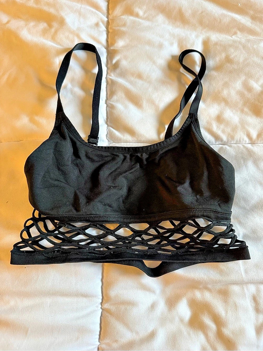 PINK Black Mesh Bralette